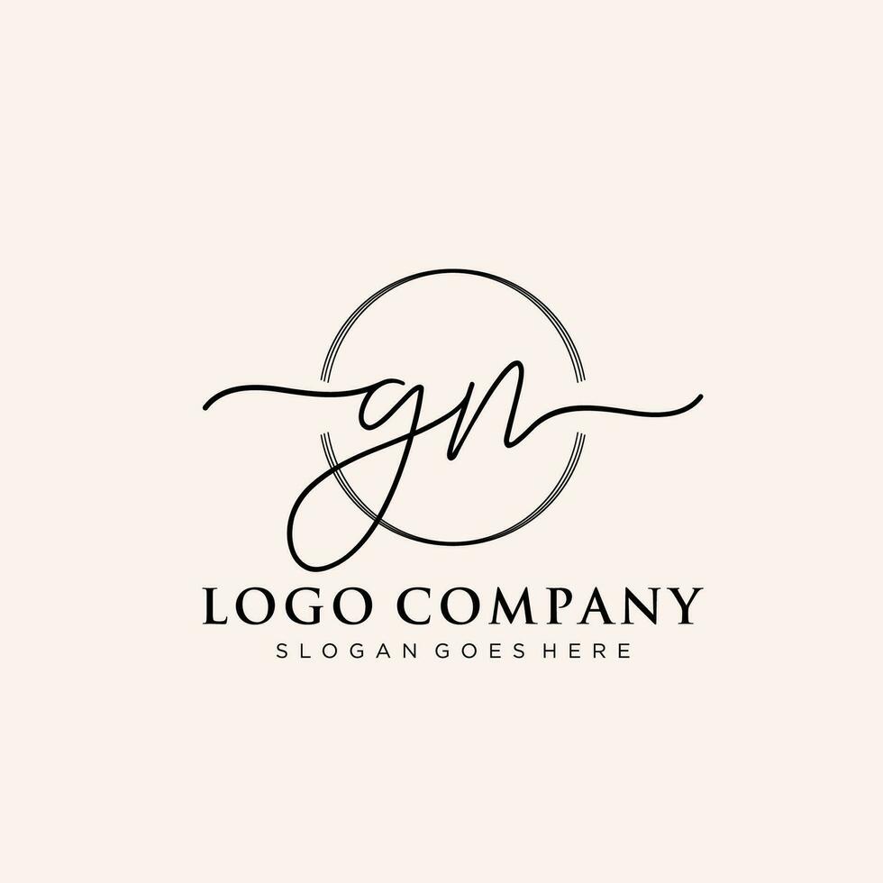 Initiale gn feminin Logo Sammlungen Vorlage. Handschrift Logo von Initiale Unterschrift, Hochzeit, Mode, Schmuck, Boutique, Blumen- und botanisch mit kreativ Vorlage zum irgendein Unternehmen oder Geschäft. vektor