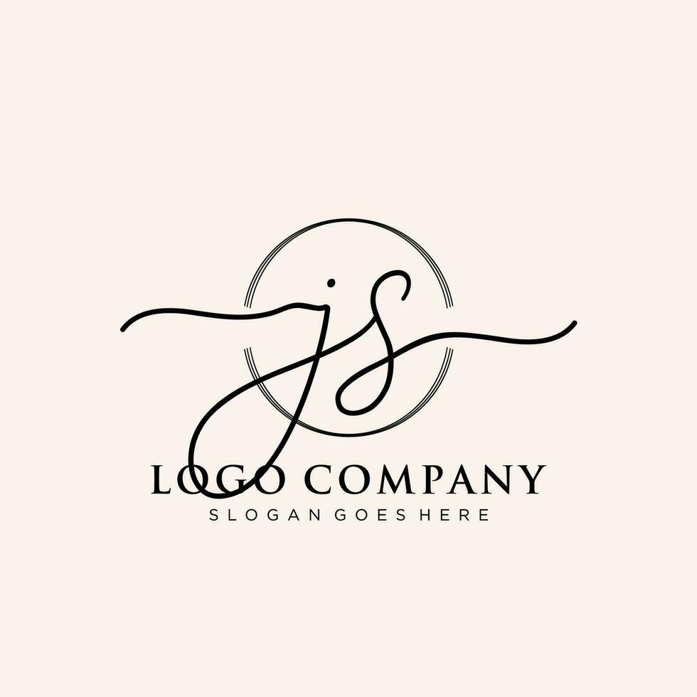 Initiale js feminin Logo Sammlungen Vorlage. Handschrift Logo von Initiale Unterschrift, Hochzeit, Mode, Schmuck, Boutique, Blumen- und botanisch mit kreativ Vorlage zum irgendein Unternehmen oder Geschäft. vektor