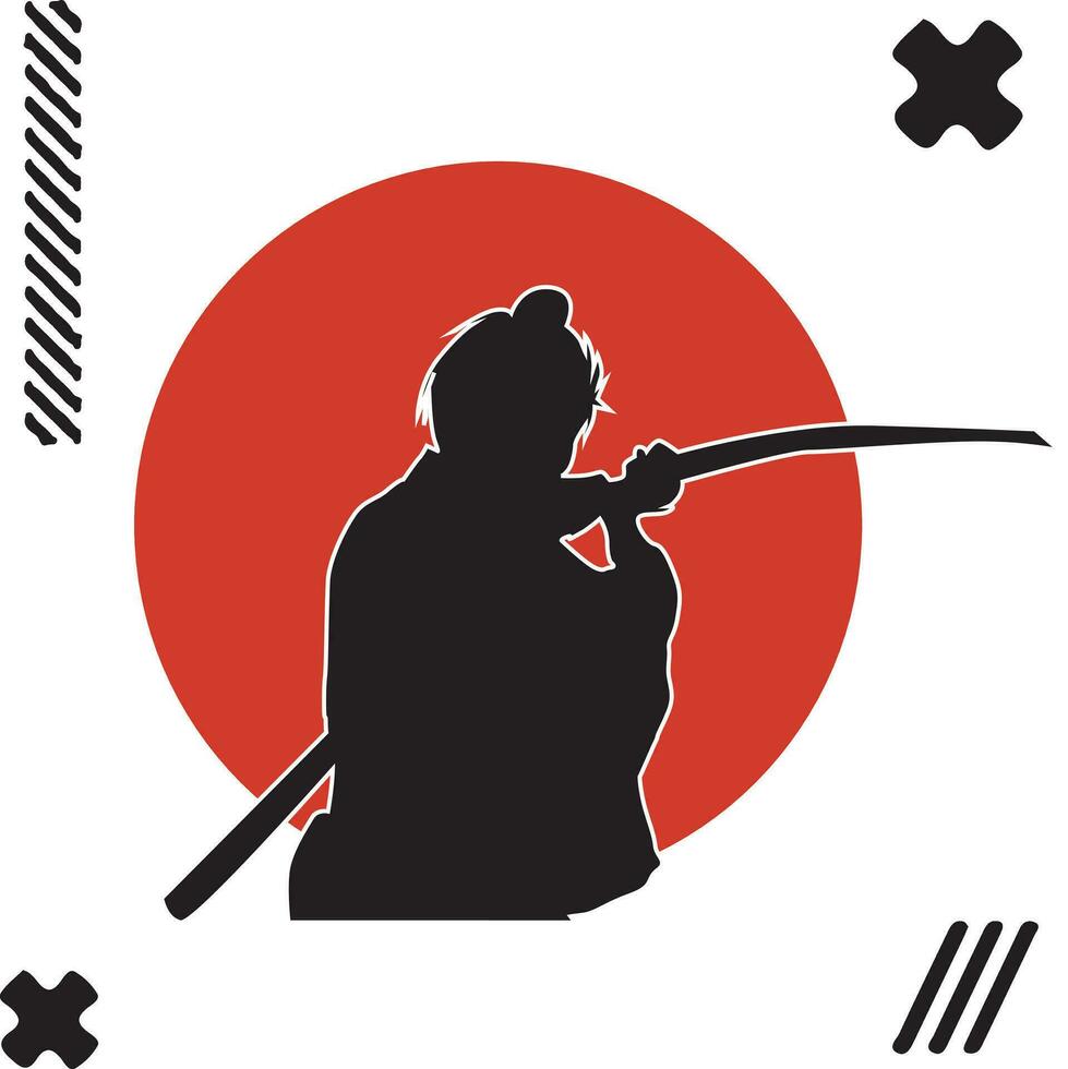 Vektor Silhouette Samurai japanisch Illustration