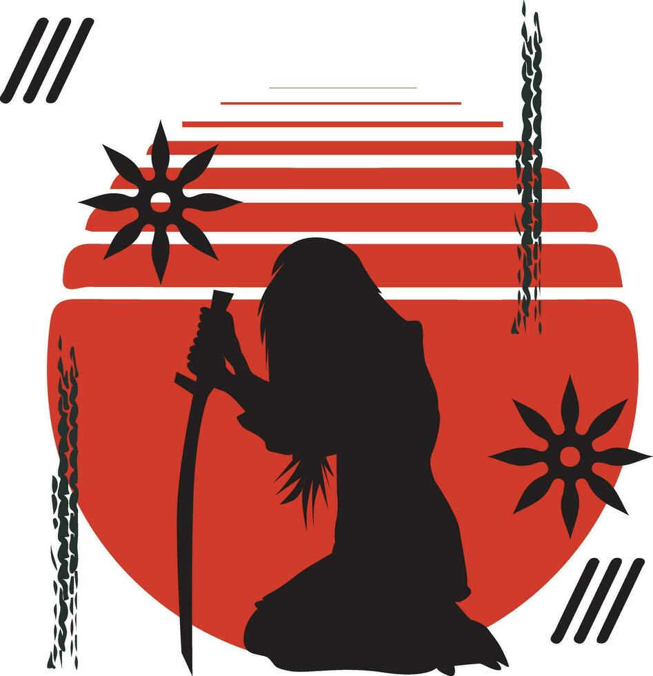 Vektor Silhouette Samurai japanisch Illustration