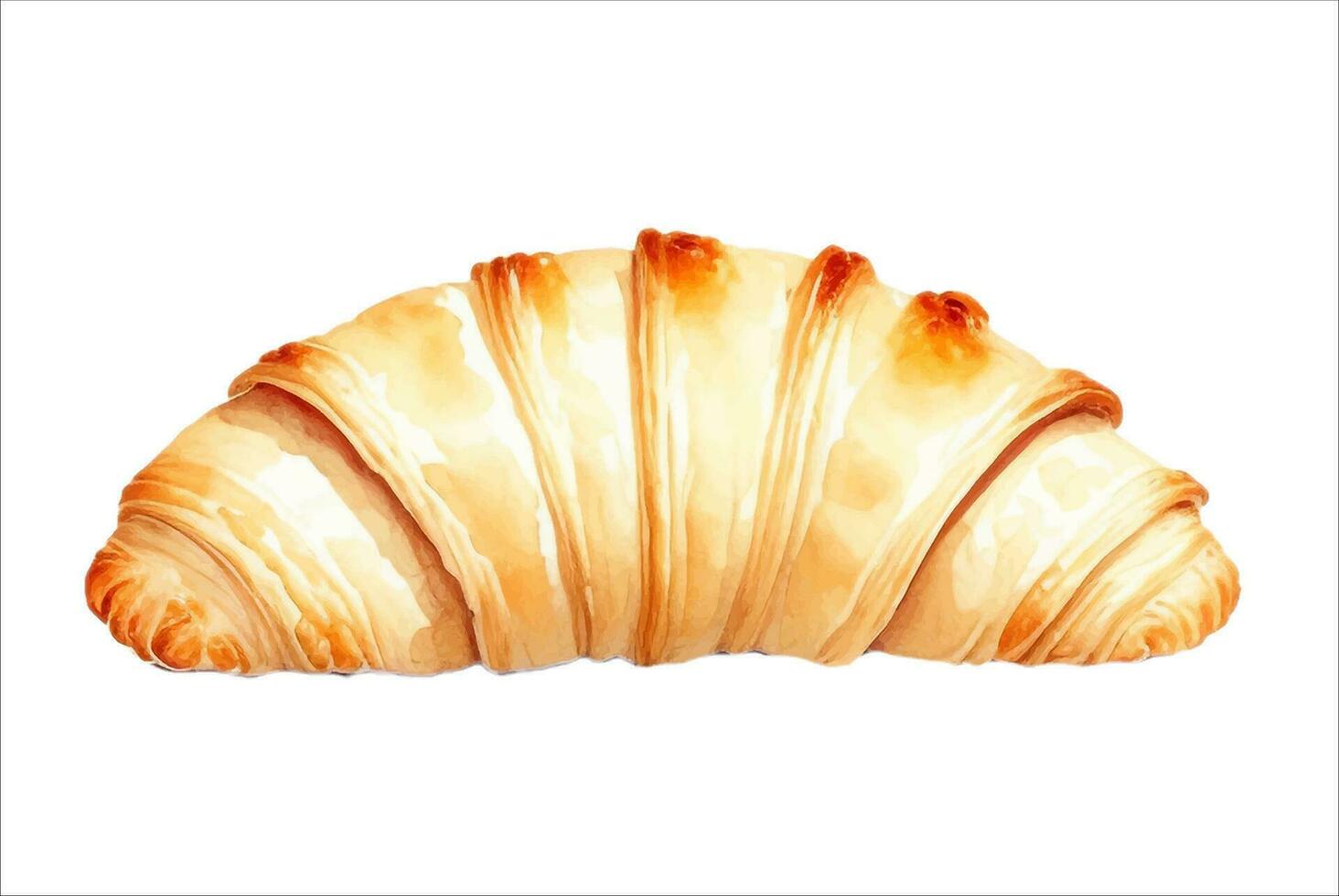 utsökt nyligen bakad croissant isolerat skön vattenfärg målning illustration vektor