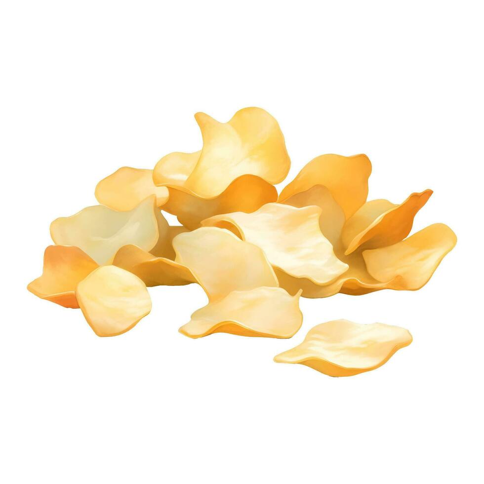 Kartoffel Chips isoliert detailliert Hand gezeichnet Gemälde Illustration vektor