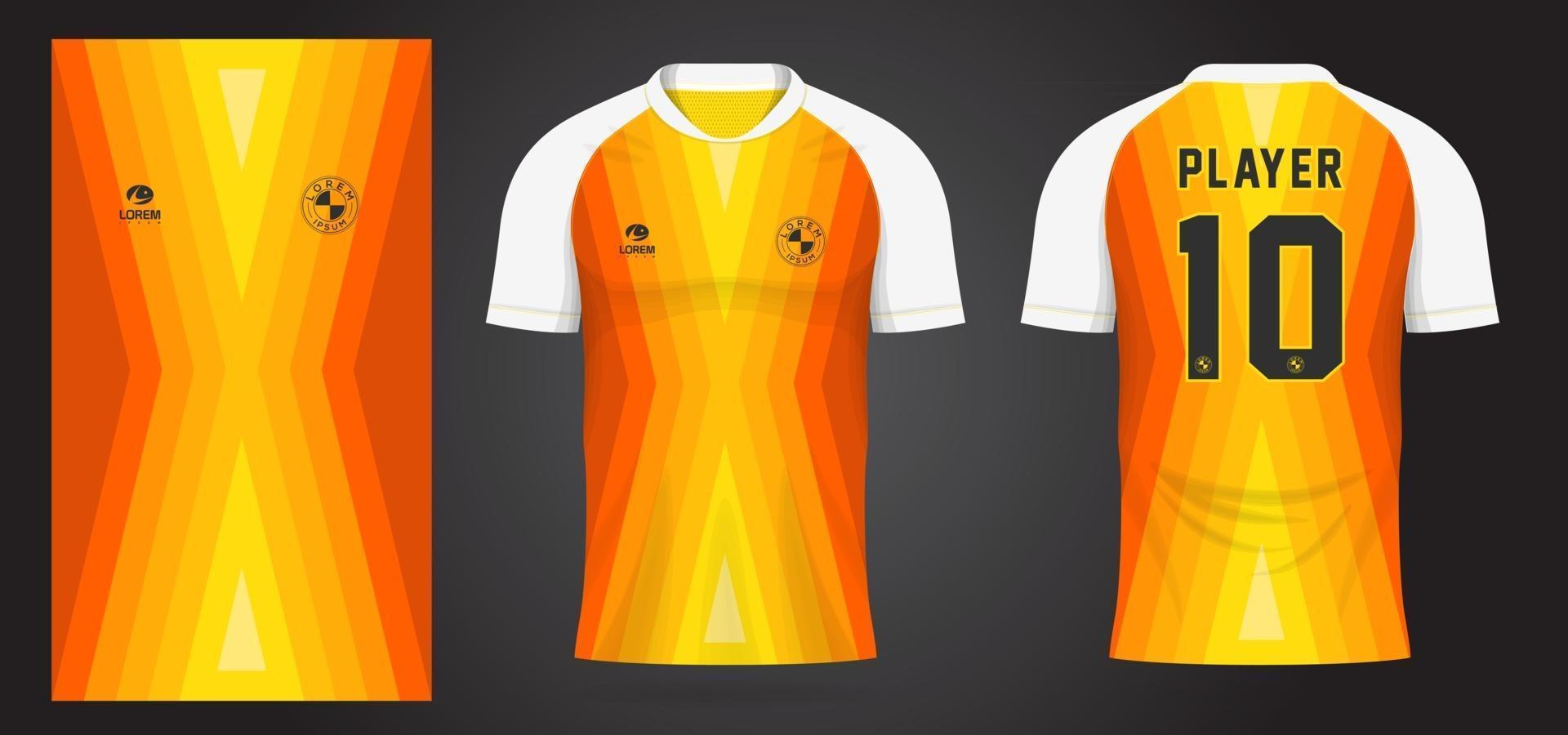 gelbe Sporttrikotschablone für Mannschaftsuniformen und Fußballt-shirt Design vektor