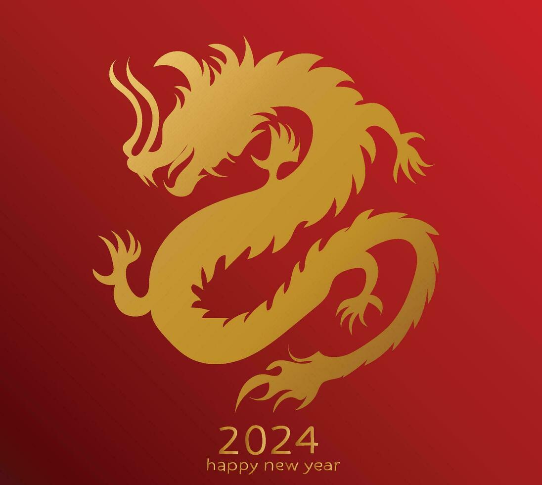 2024 Drachen glücklich Neu Jahr Vektor