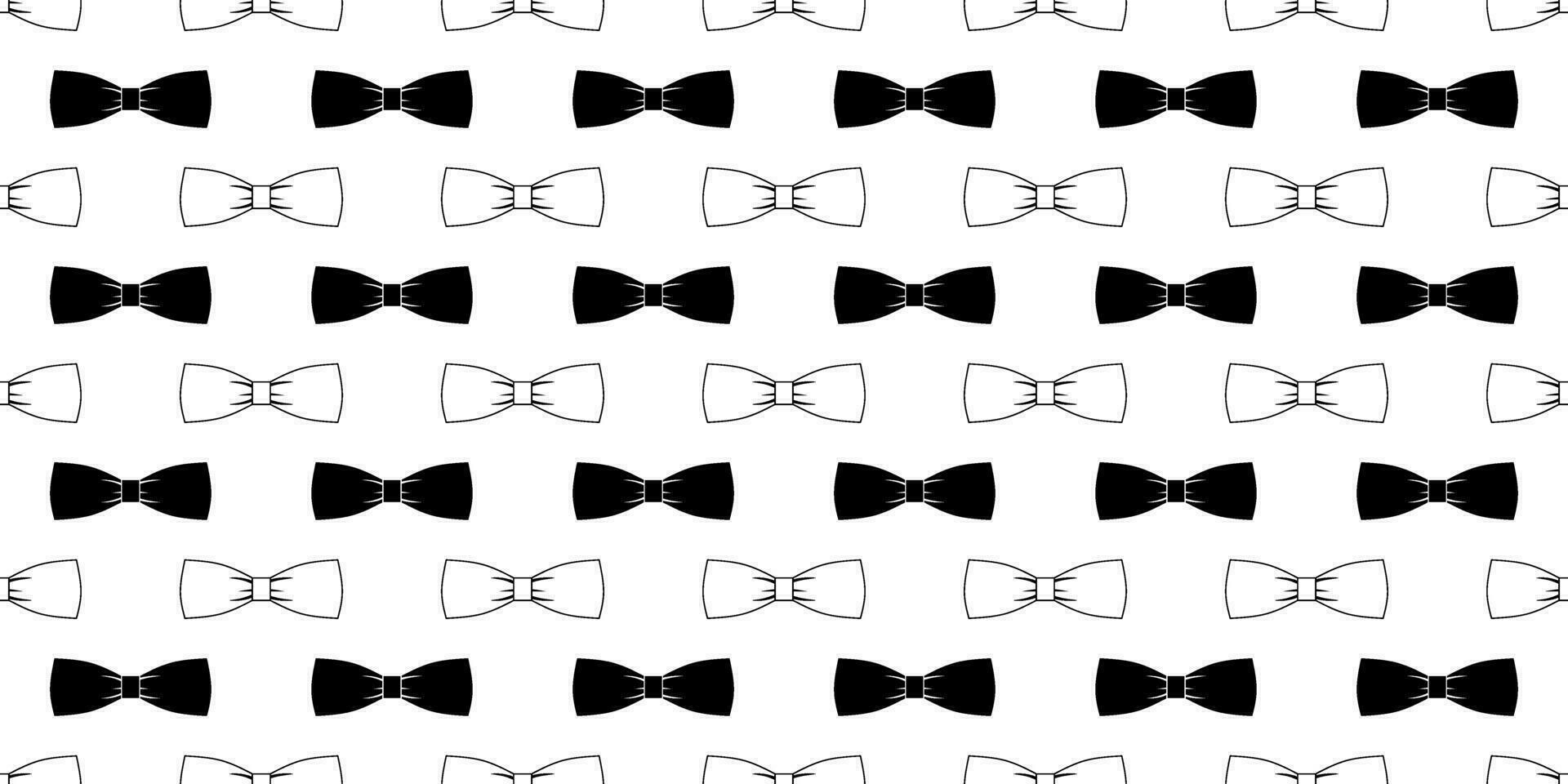 svart vit rosett slips sömlös mönster vektor