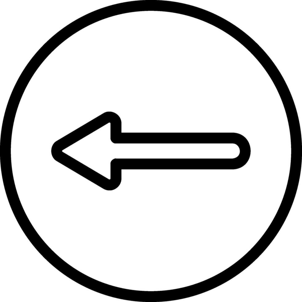 Symbol für die linke Pfeillinie vektor
