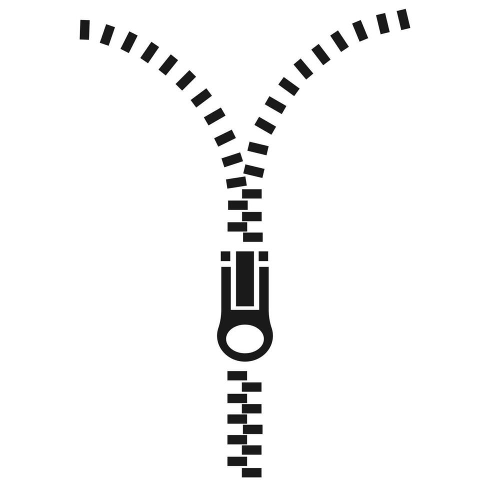 geöffnet Reißverschluss Symbol. isoliert Vektor Illustration.