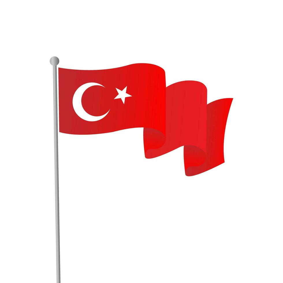 winken Türkisch Flagge. isoliert Vektor Illustration.