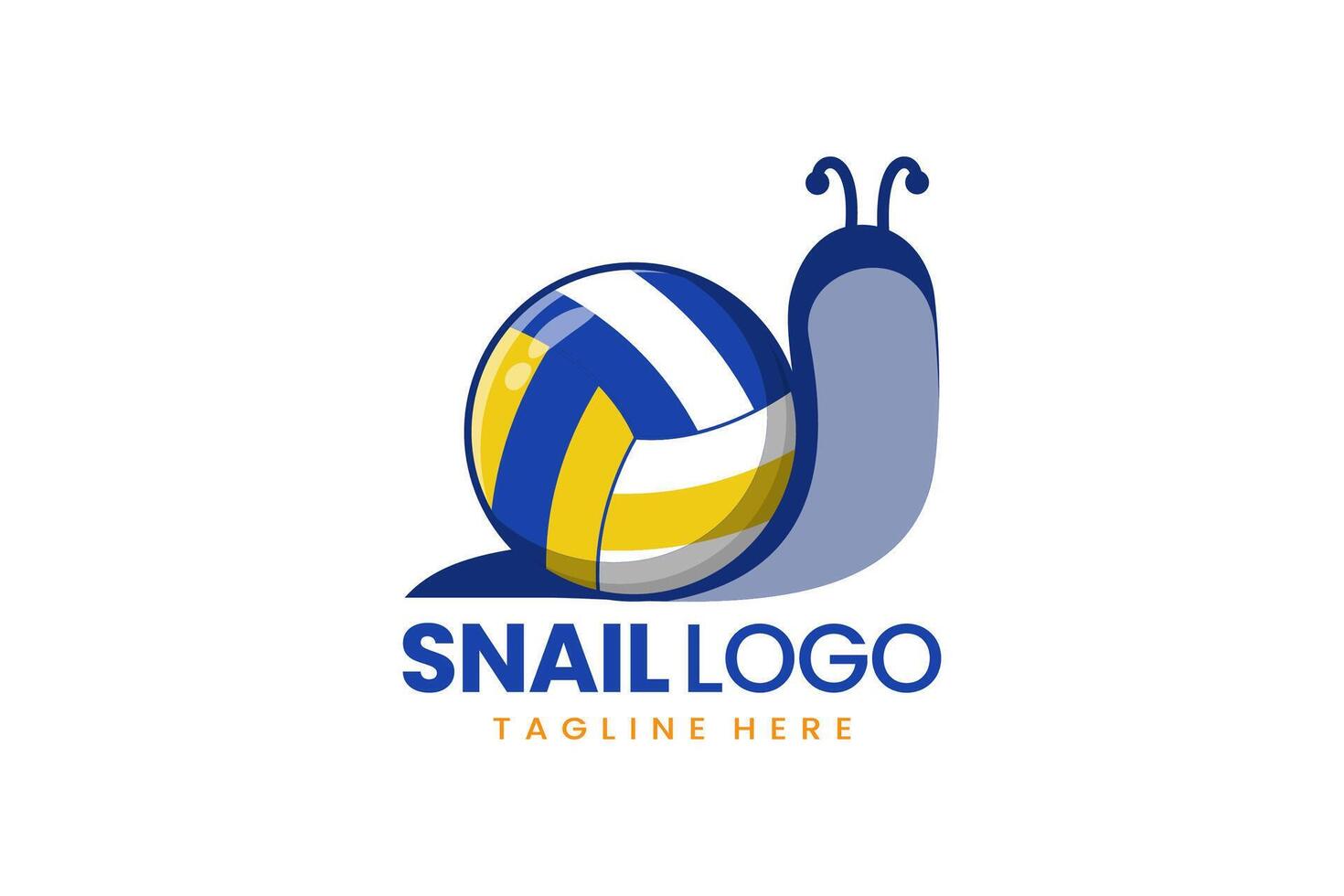 eben modern einfach Schnecke Volley Ball Logo Vorlage vektor