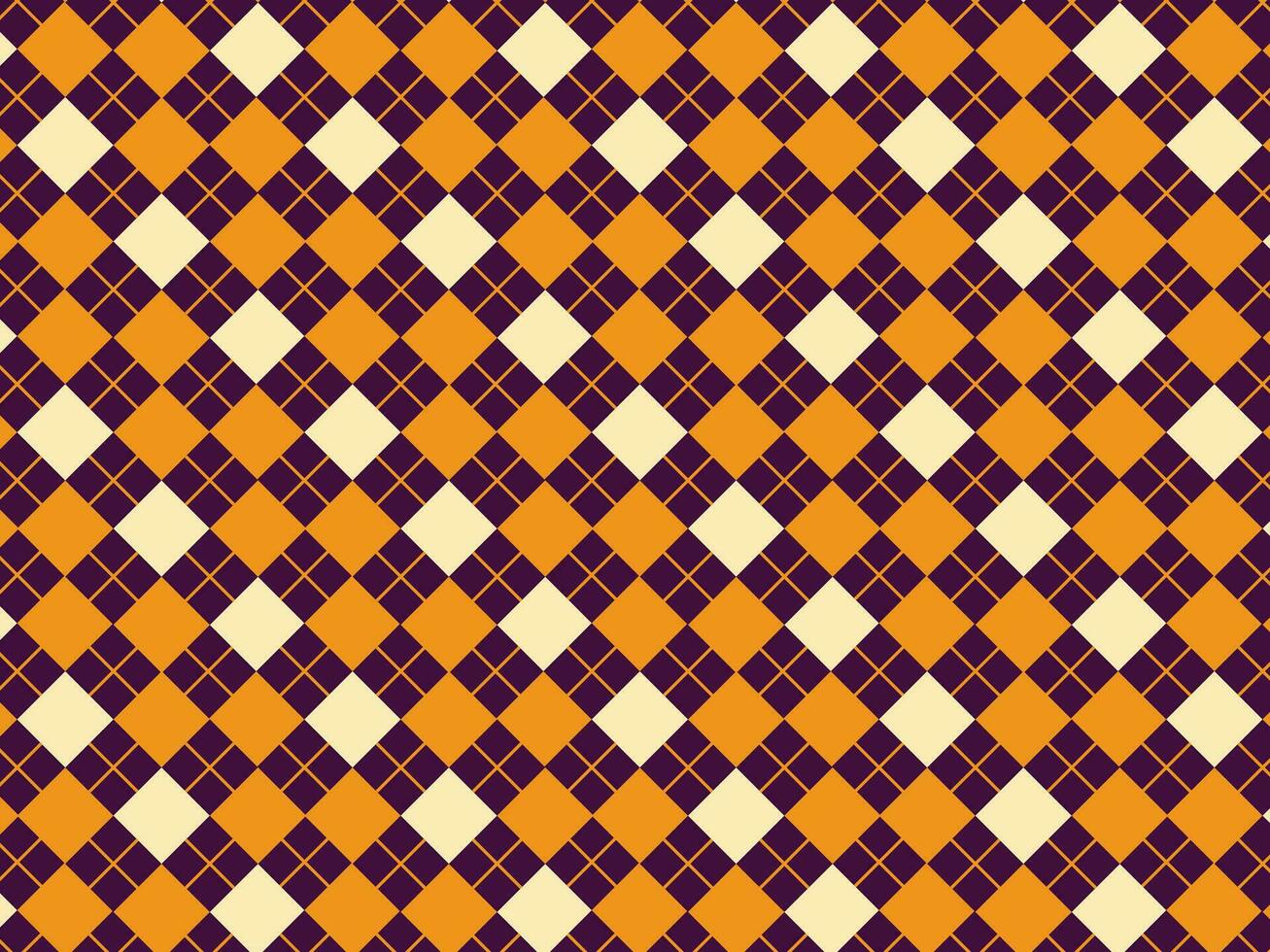 orange lila vit argyle stil checker mönster vektor