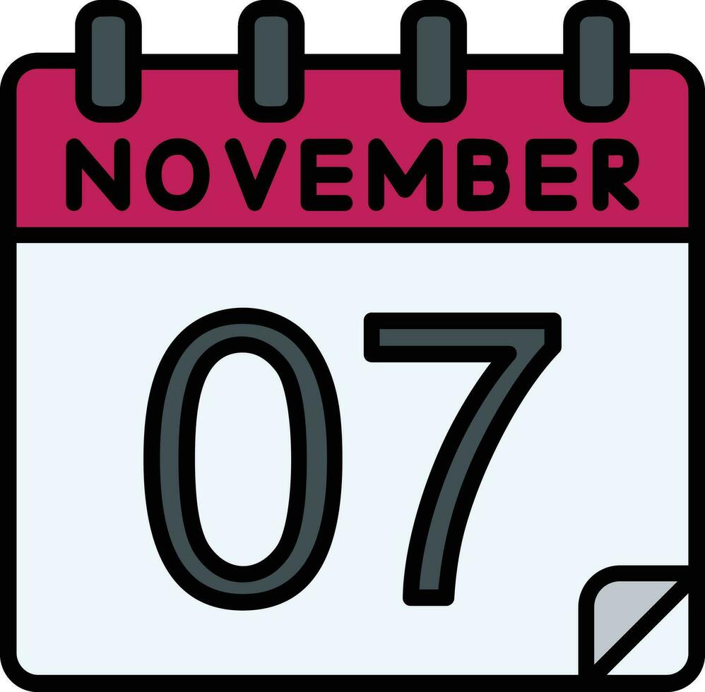 7 November gefüllt Symbol vektor