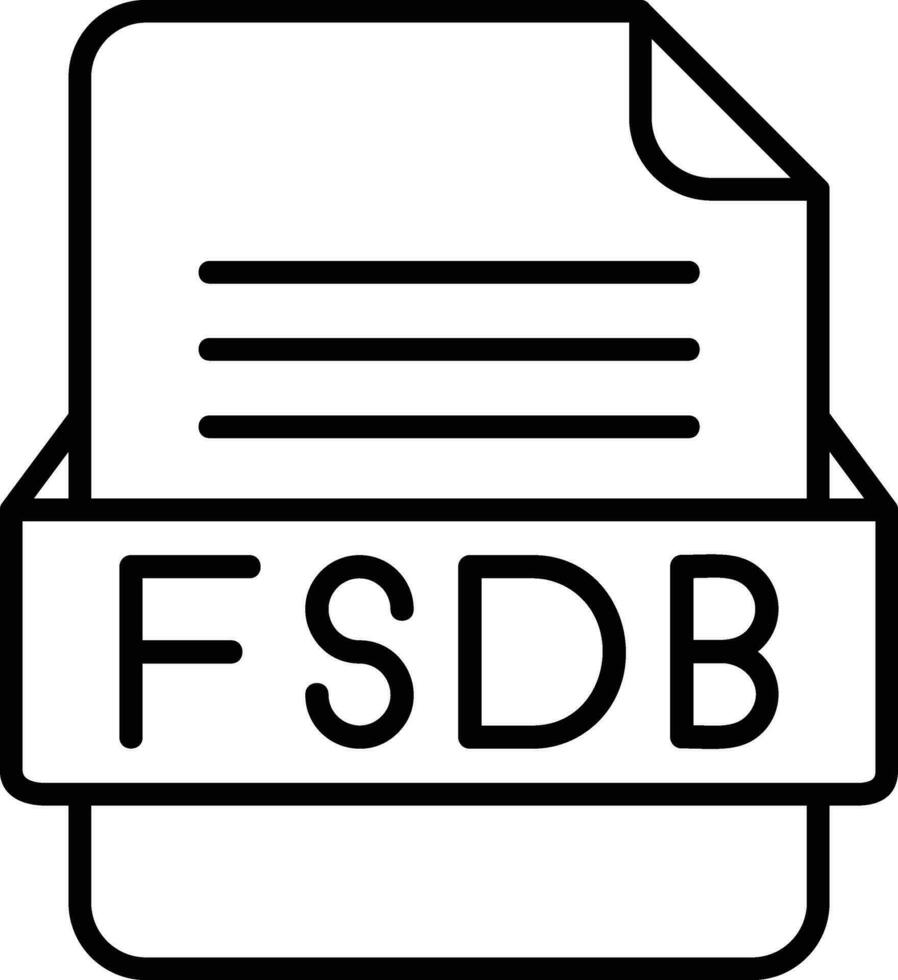 fsdb fil formatera linje ikon vektor