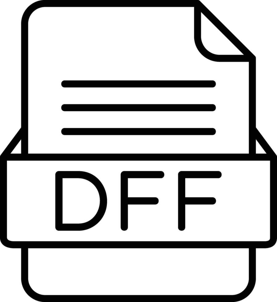 dff fil formatera linje ikon vektor