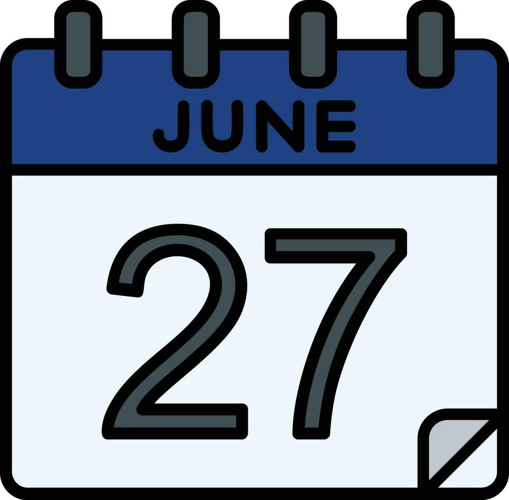 27 juni inlämnad ikon vektor