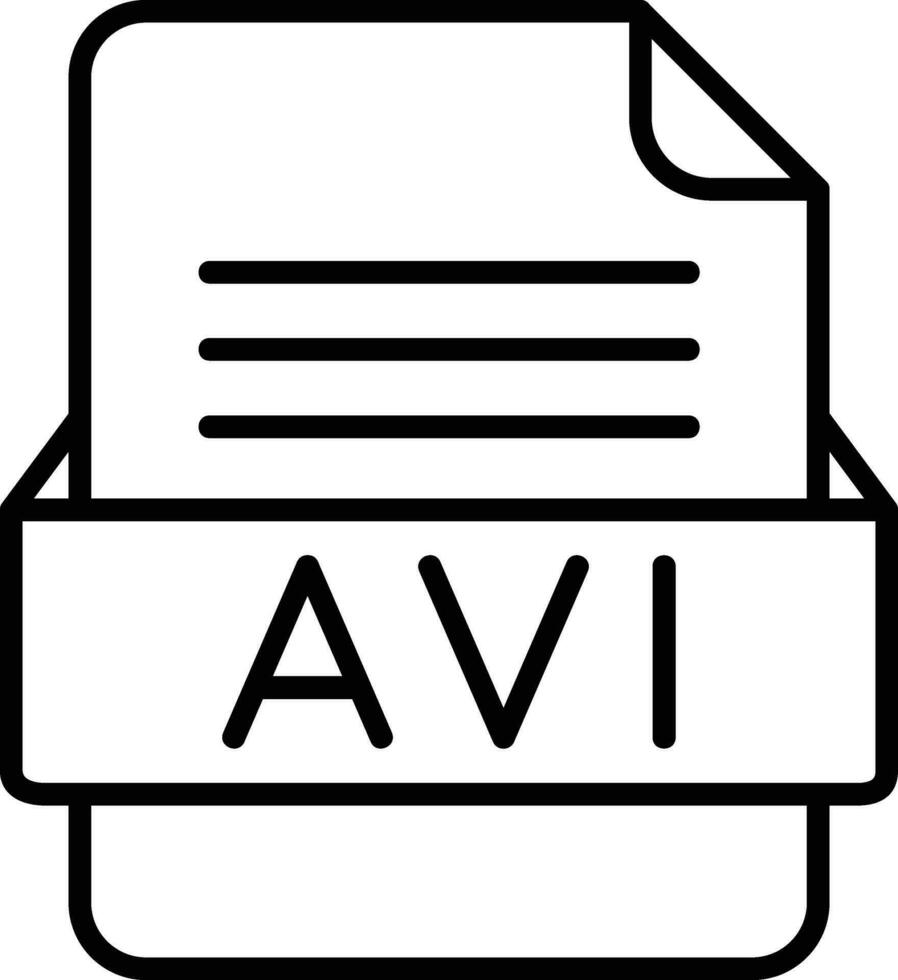 avi Datei Format Linie Symbol vektor