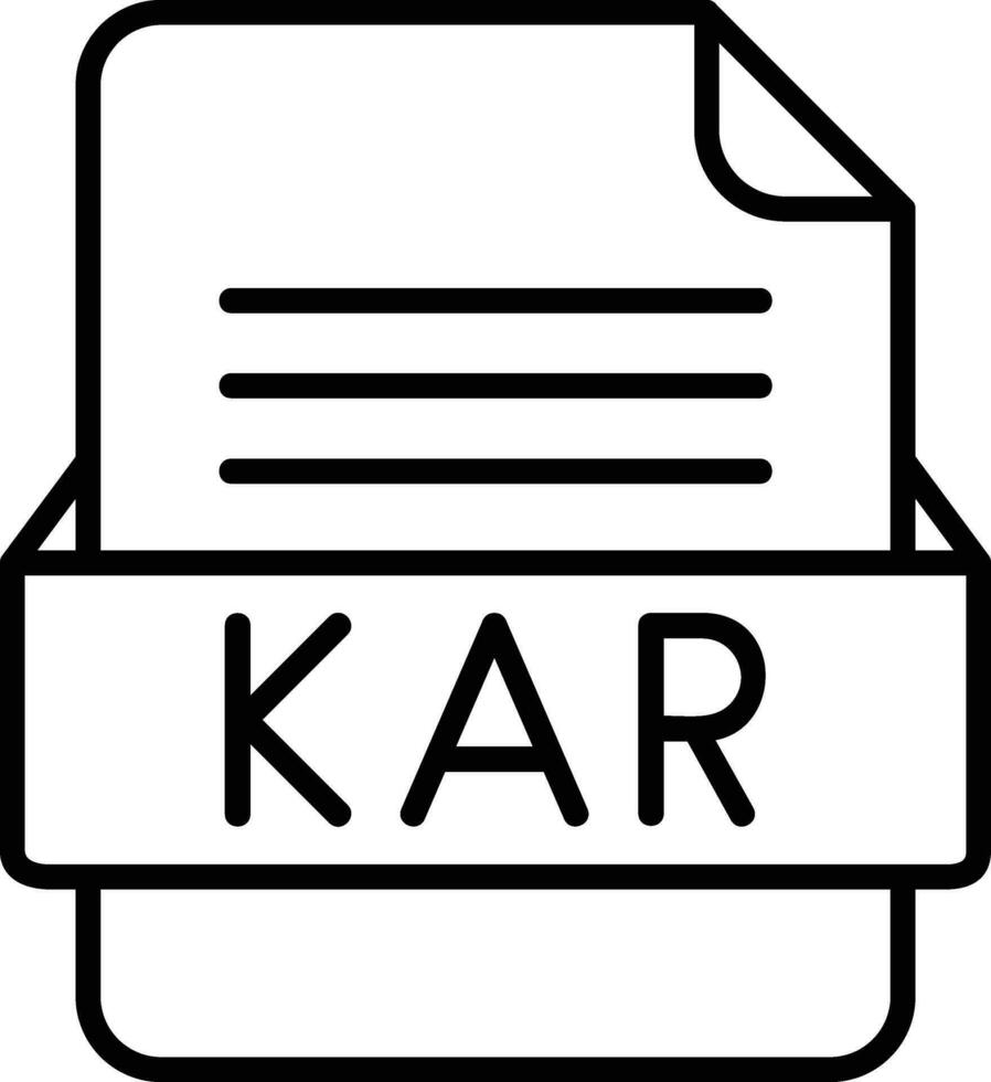 Kar Datei Format Linie Symbol vektor