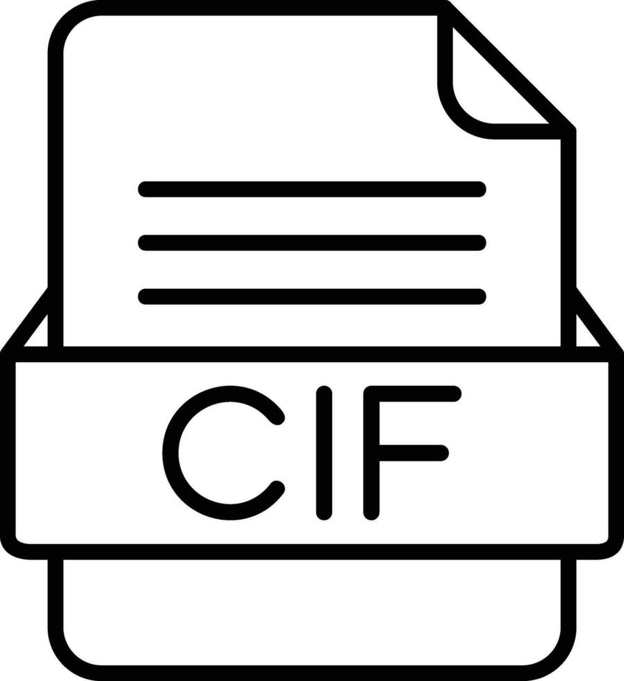 cif fil formatera linje ikon vektor