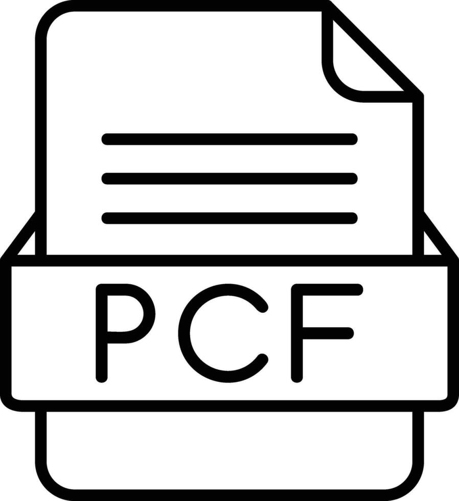 pcf fil formatera linje ikon vektor