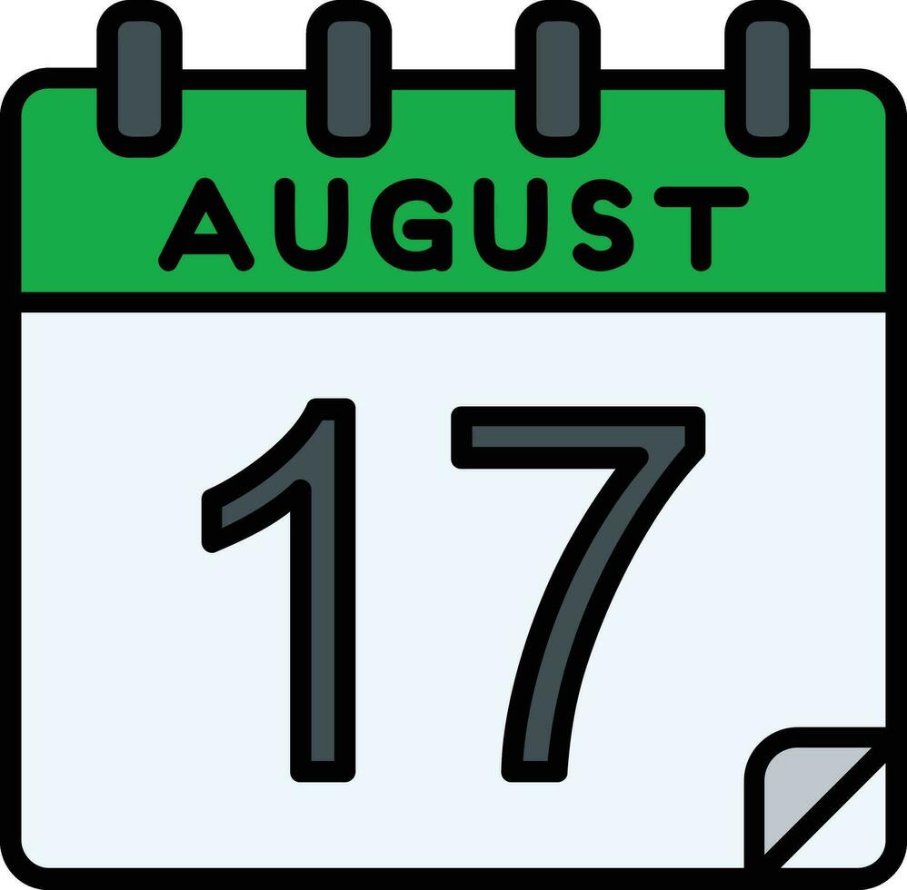 17 augusti fylld ikon vektor