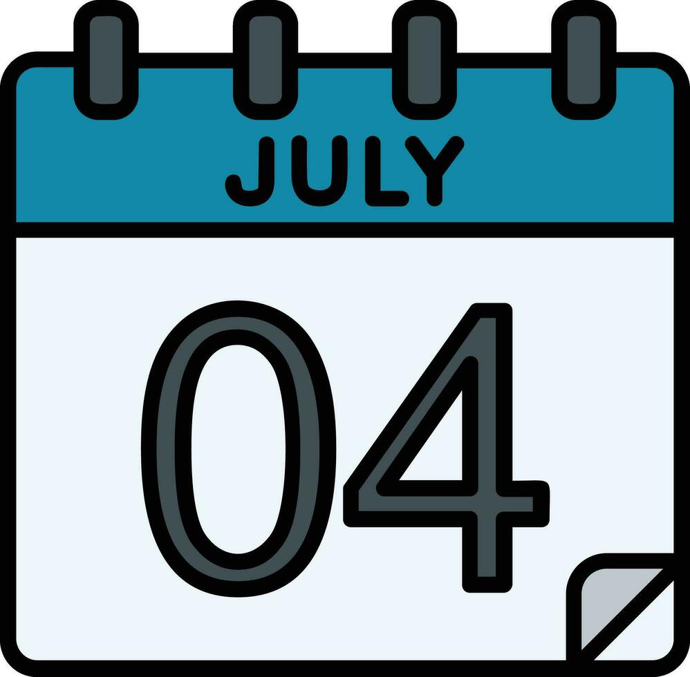 4 juli fylld ikon vektor