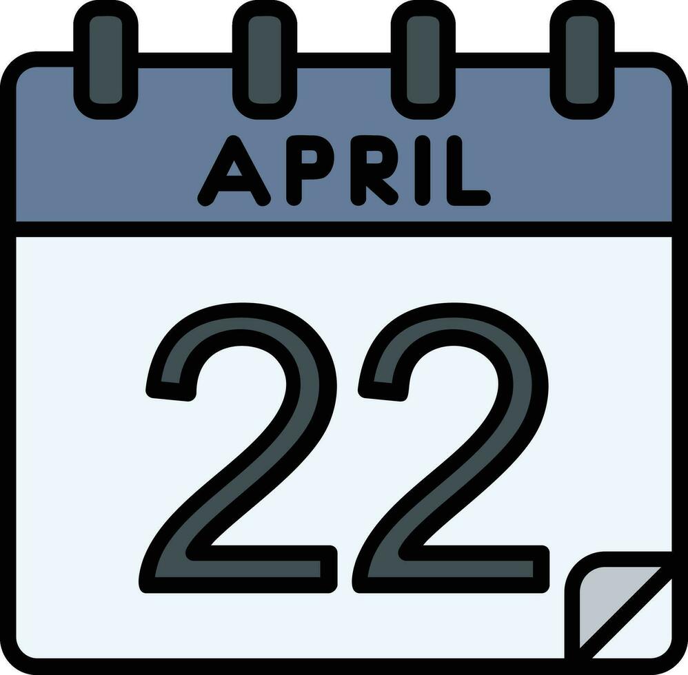 22 april glyf ikon vektor