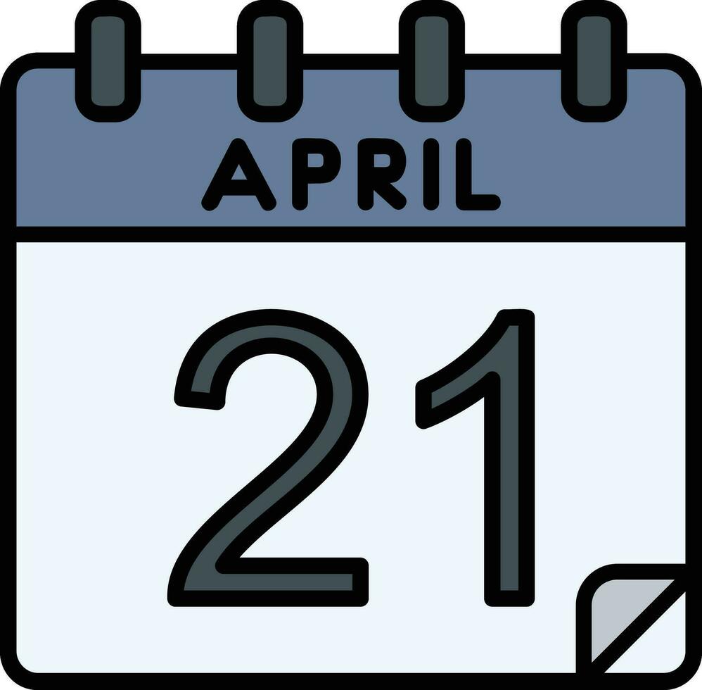 21 april glyf ikon vektor