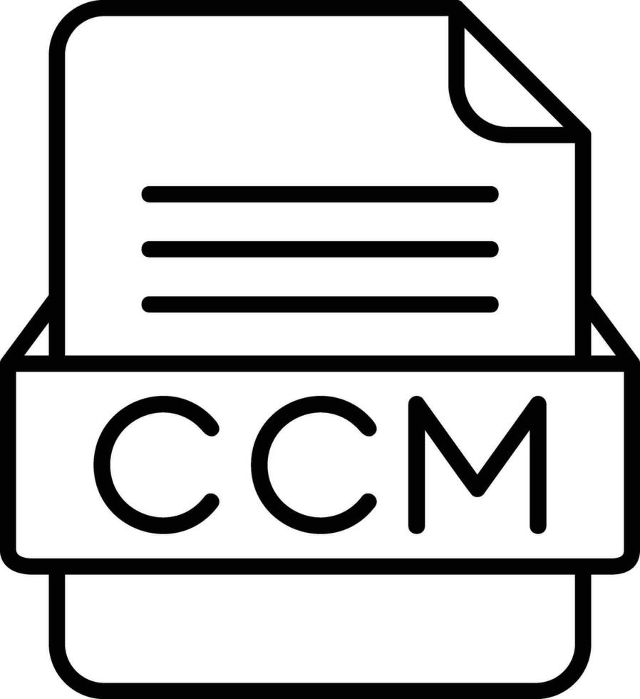 ccm fil formatera linje ikon vektor