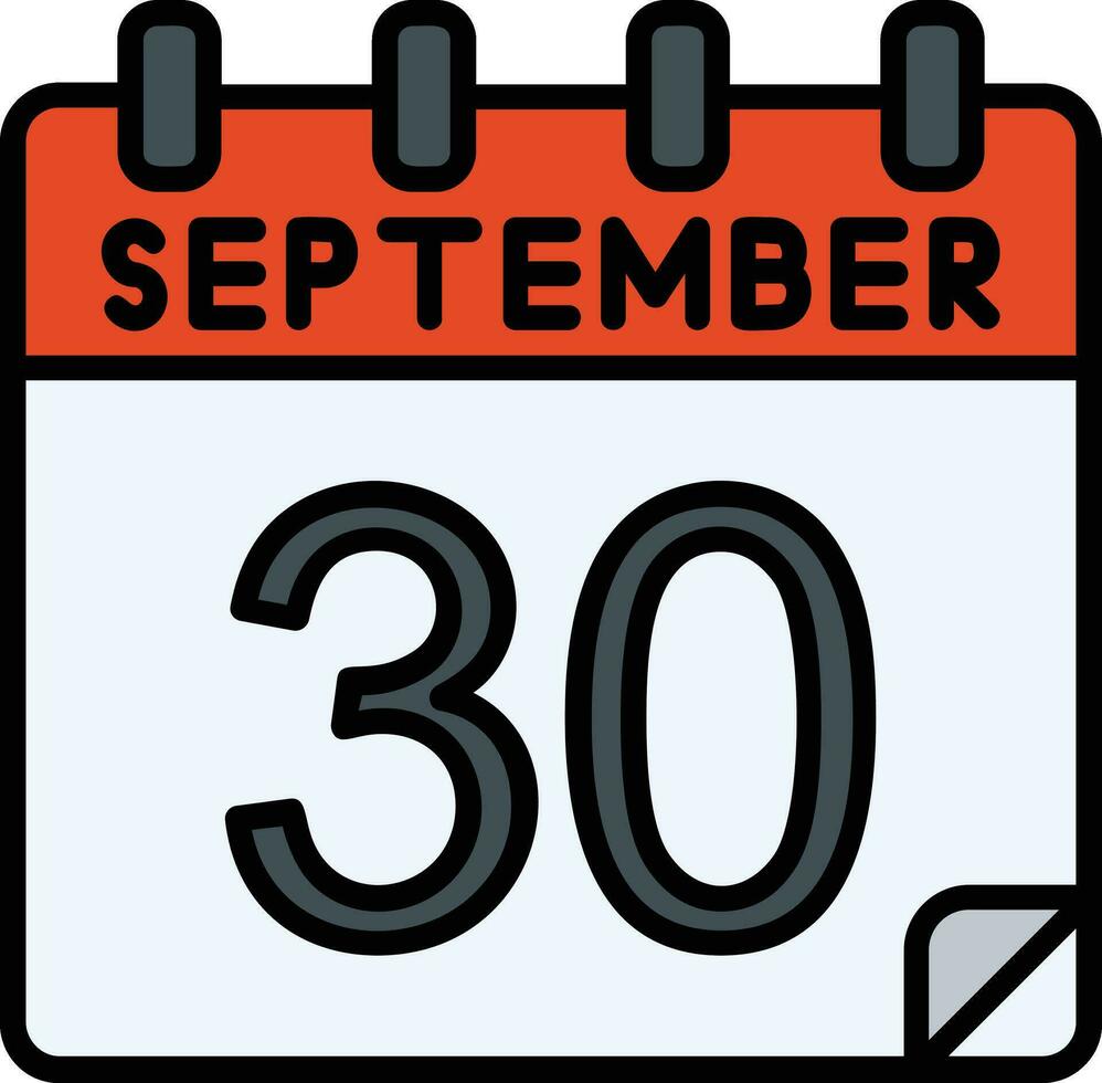 30 september fylld ikon vektor