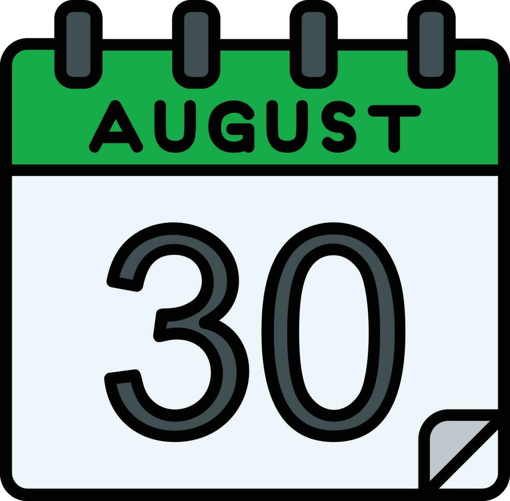 30 August gefüllt Symbol vektor