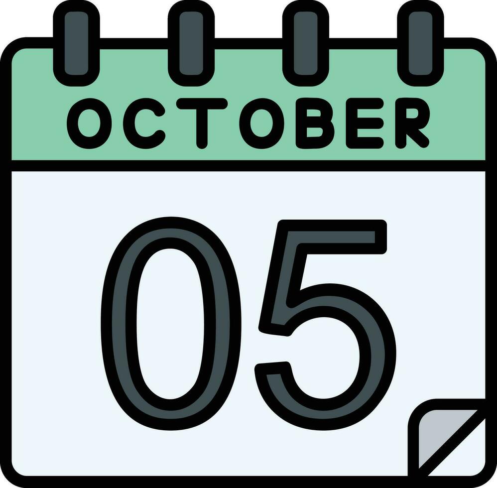 5 Oktober gefüllt Symbol vektor