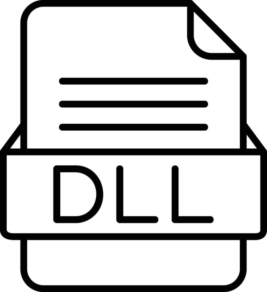 dll Datei Format Linie Symbol vektor