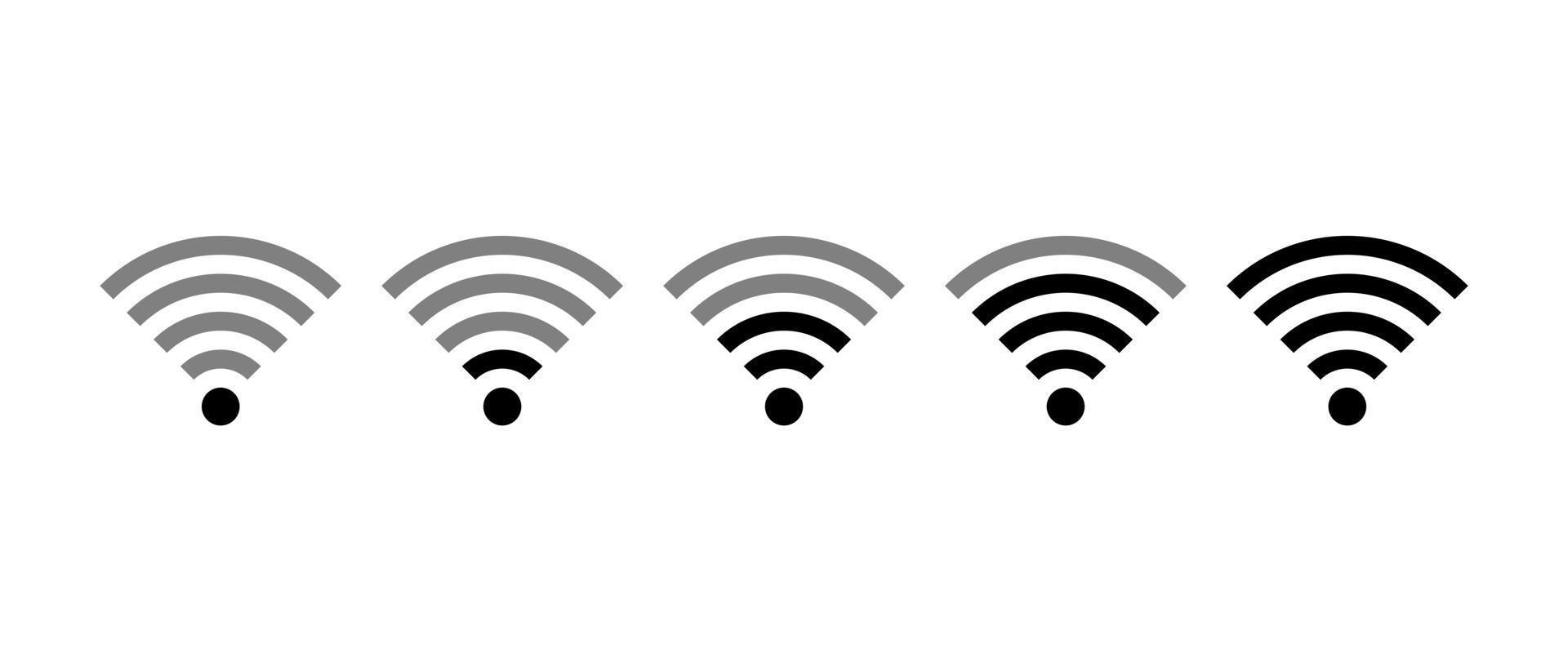 wi-fi set-ikon, uppsättning olika trådlösa och wifi-ikoner. vektor illustration.