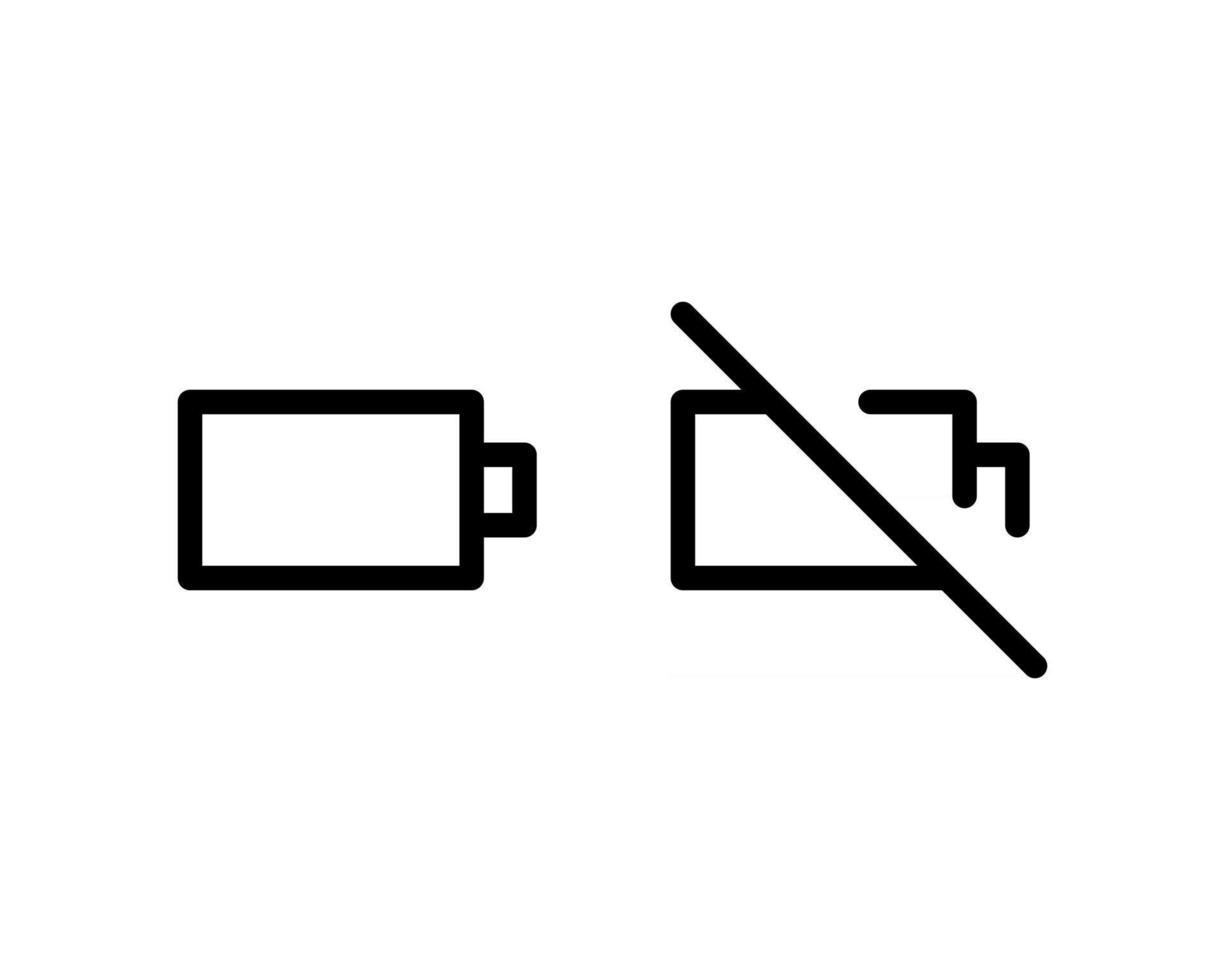 Batteriesymbol isoliertes Zeichensymbol Vektor-Illustration - mit Stil-Umriss-Symbolen vektor