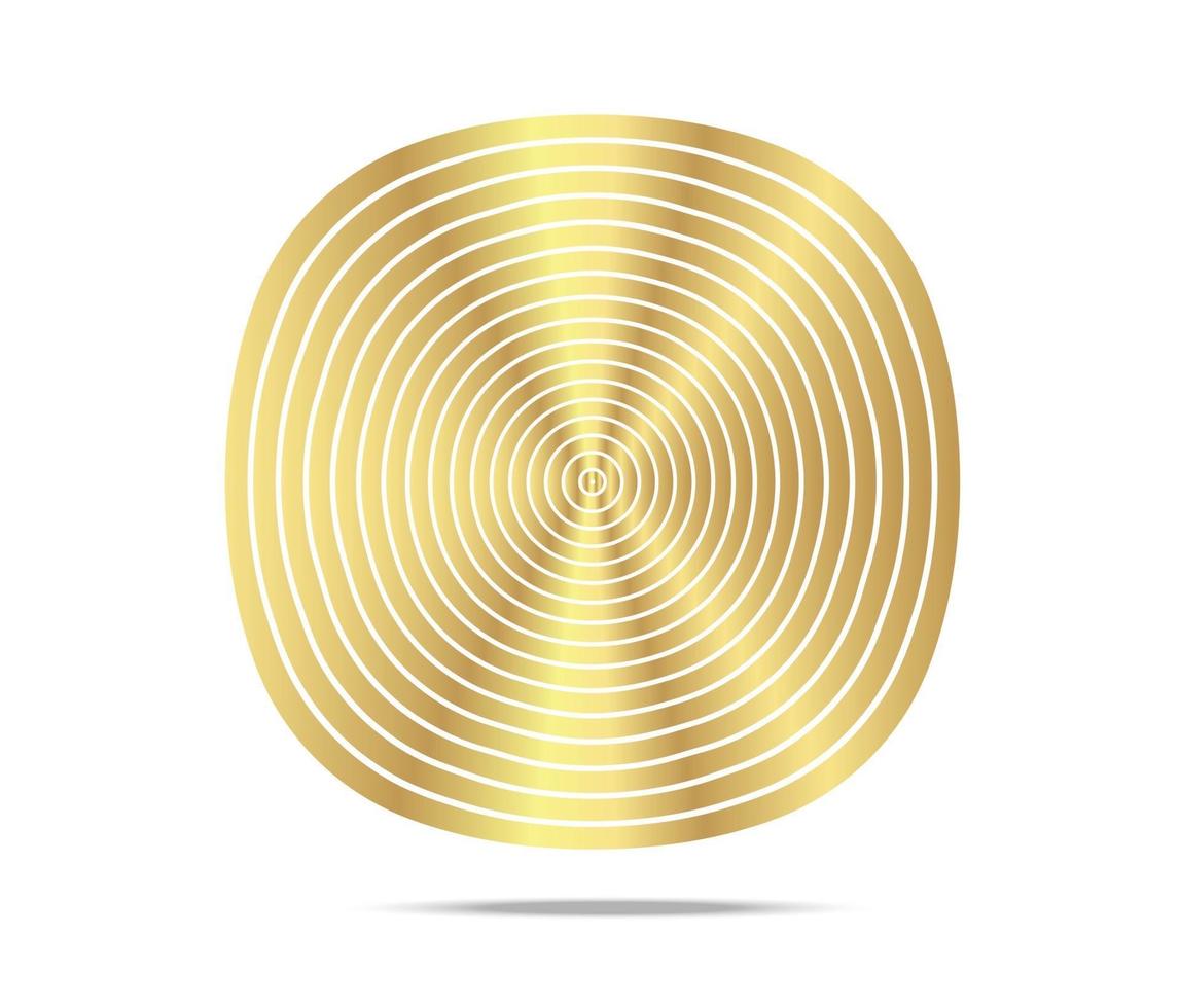 koncentrisk cirkel element. guld lyxig färg ring. abstrakt vektorillustration för ljudvåg, gyllene grafik, modern dekoration för webbplatser, affischer, banners, mall eps10-vektor vektor