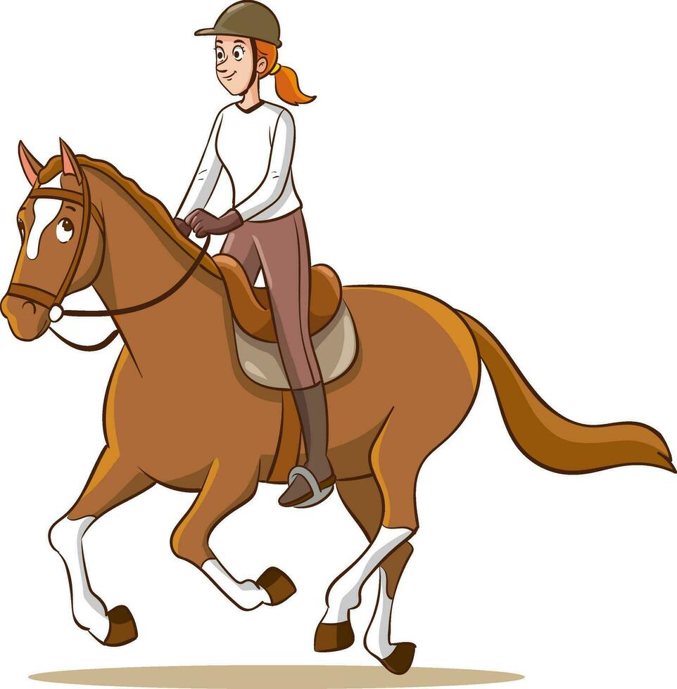 Vektor Illustration von Menschen Reiten Pferde.