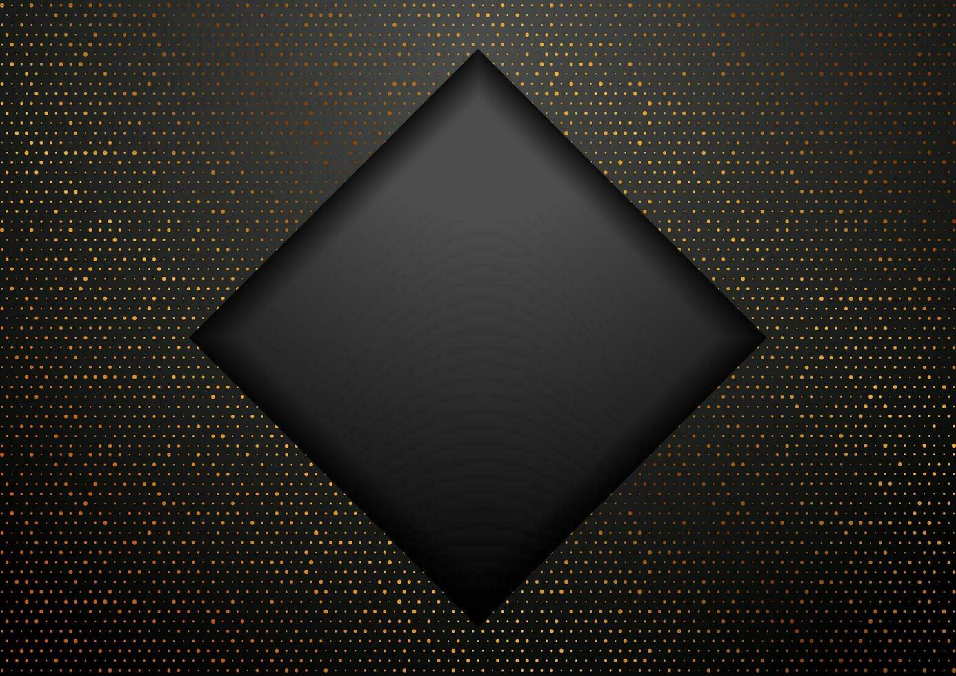 geometrisch Technik schwarz Platz Hintergrund mit golden Punkte vektor