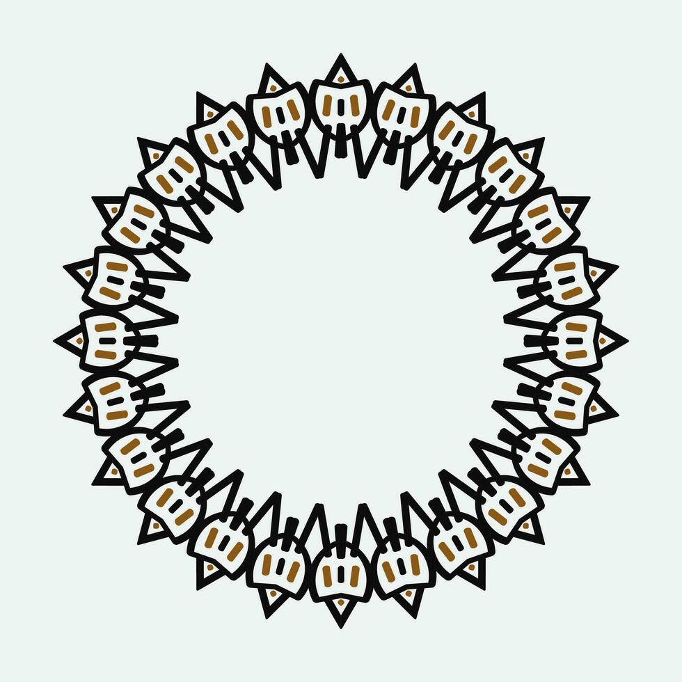 kreisförmig Barock Muster. runden Blumen- Ornament. Jahrgang rahmen. Gruß Karte. Hochzeit Einladung. retro Stil. Vektor Logo Vorlage, Etiketten und Abzeichen