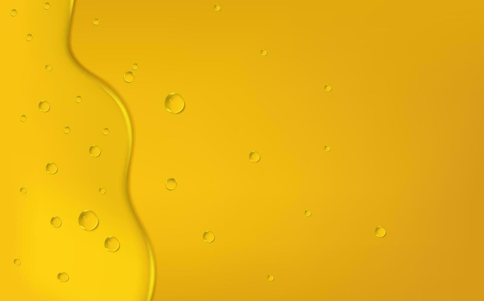 uppsättning av flytande gyllene droppar av vatten, honung eller olja. kollagen kosmetisk väsen. organisk serum eller argan bubblor. faller bensin gul liten droppe. vektor