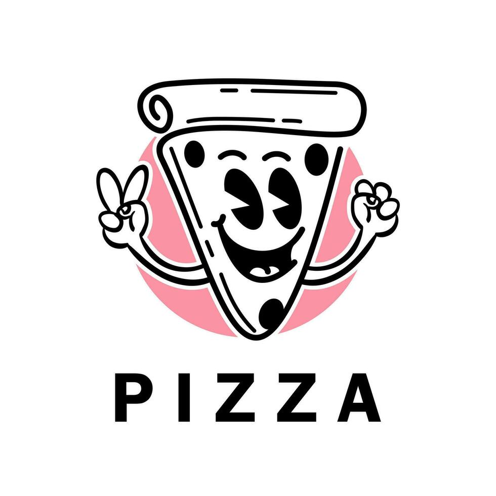 pizza logotyp vektor illustration, design element för logotyp, affisch, kort, baner, emblem, t skjorta. vektor illustration