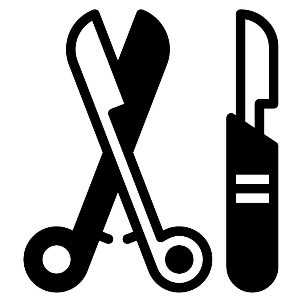 Skalpell und Zange Symbol Illustration, zum Netz, Anwendung, Infografik, usw vektor