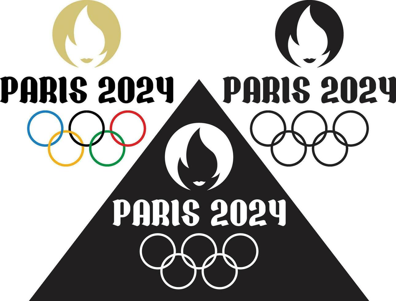 paris 2024 olympic spel officiell symbol logotyp abstrakt design vektor illustration