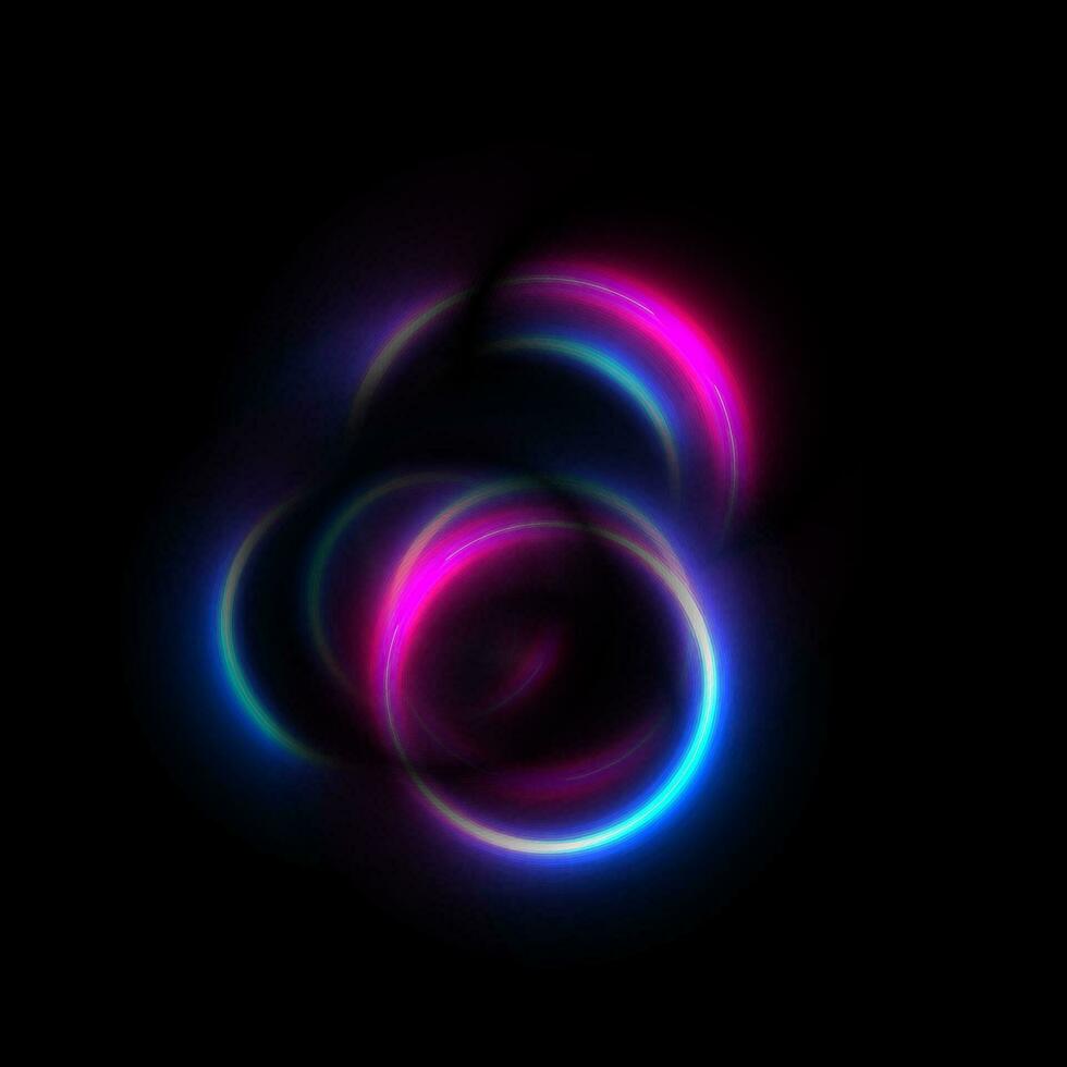 blå och lila neon lysande slät cirklar abstrakt bakgrund vektor