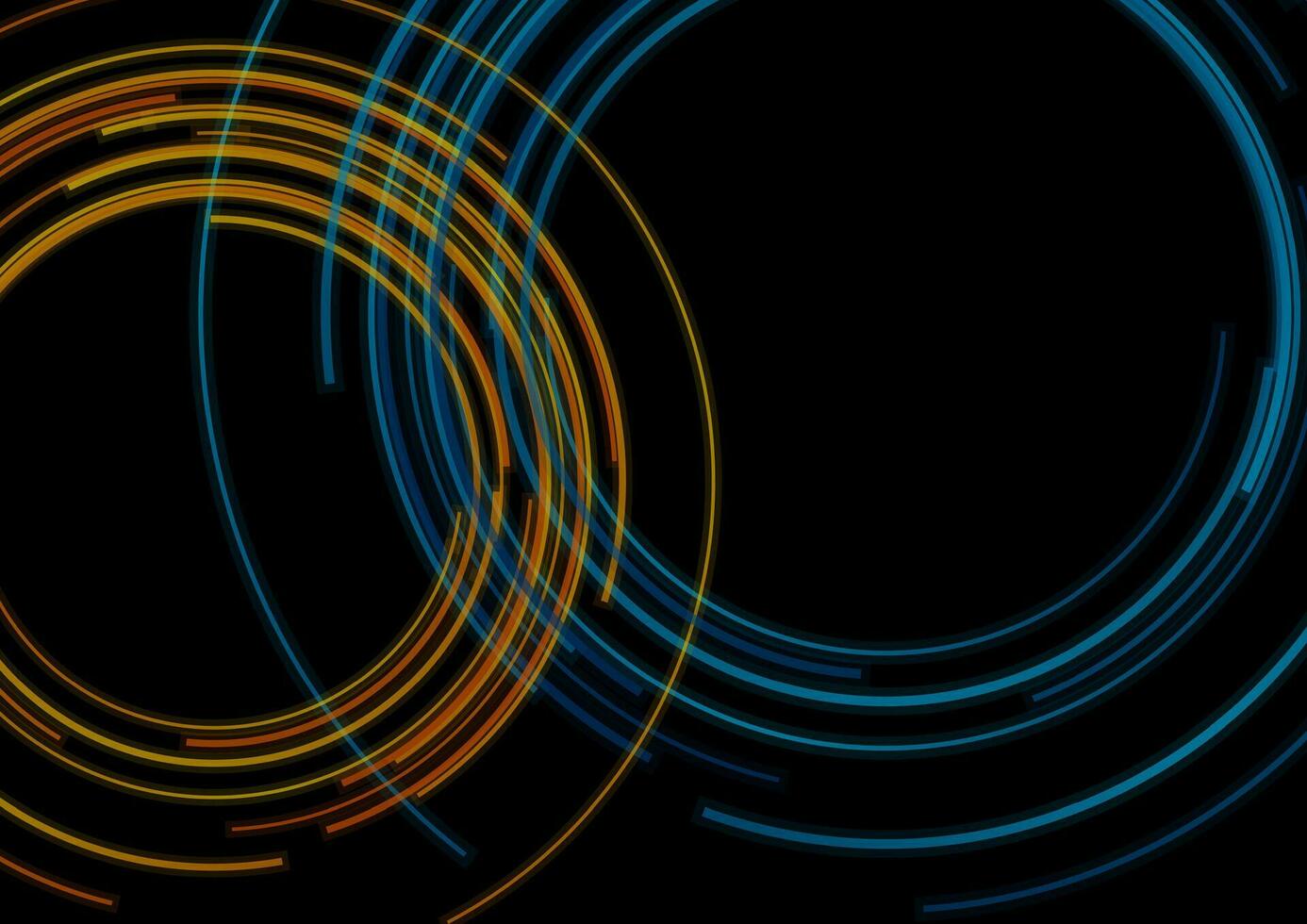 blå orange cirkulär rader abstrakt trogen teknologi bakgrund vektor