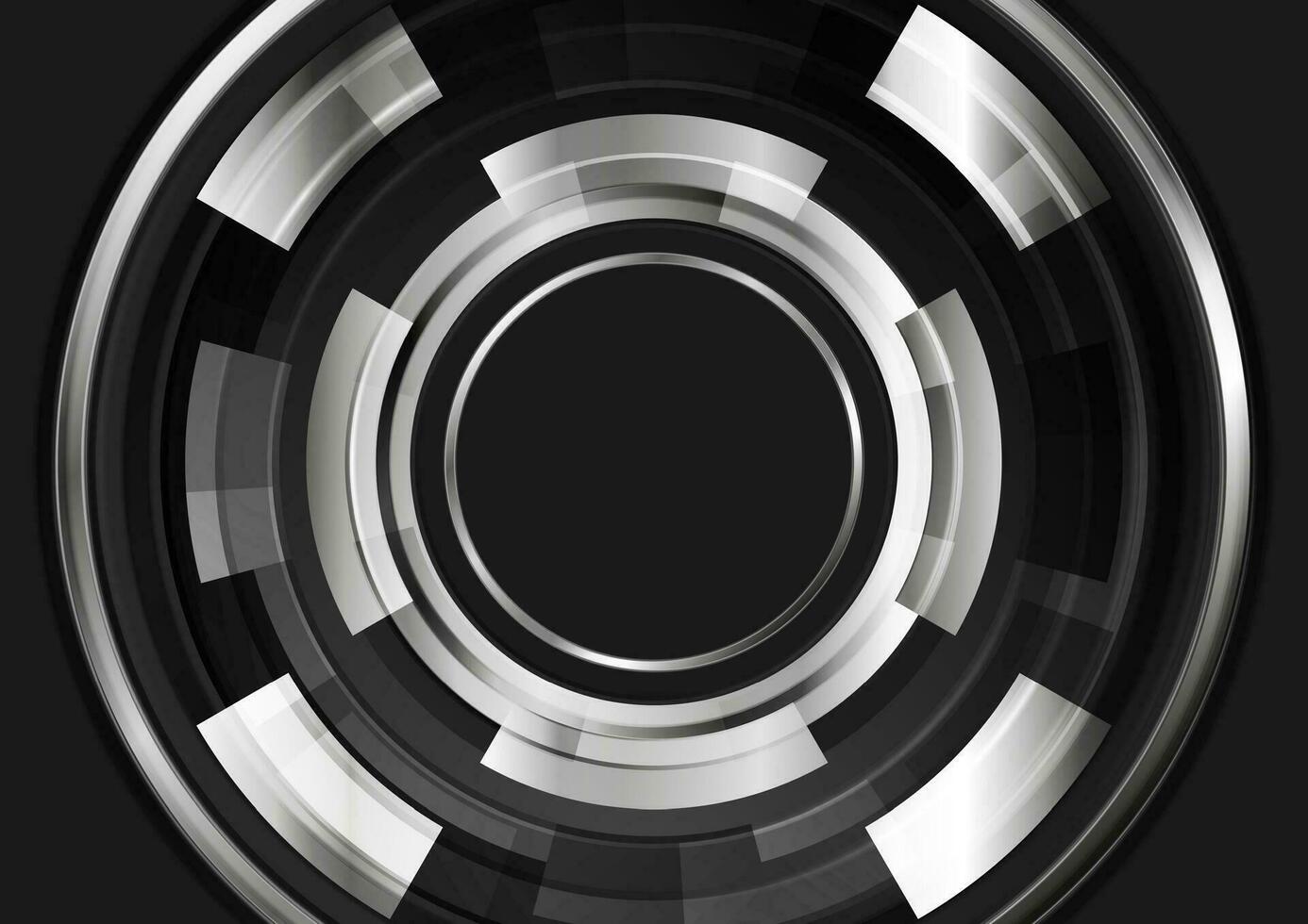 schwarz und metallisch glänzend Kreise Getriebe abstrakt Technik Hintergrund vektor