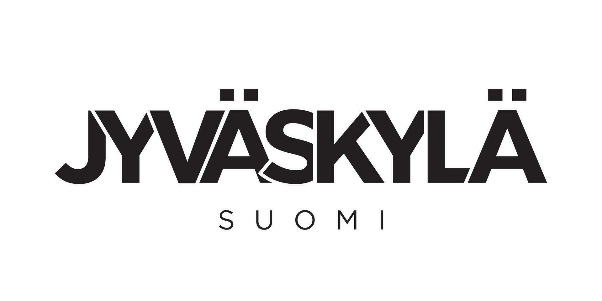 jyvaskyla im das Finnland Emblem. das Design Eigenschaften ein geometrisch Stil, Vektor Illustration mit Fett gedruckt Typografie im ein modern Schriftart. das Grafik Slogan Beschriftung.