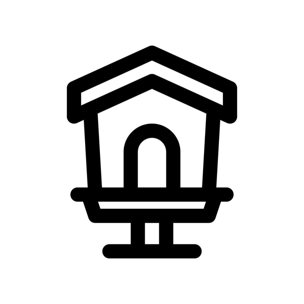 Vogelhaus Linie Symbol. Vektor Symbol zum Ihre Webseite, Handy, Mobiltelefon, Präsentation, und Logo Design.
