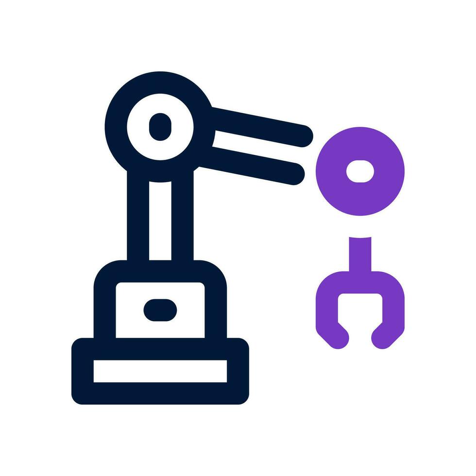 Roboter Arm Dual Ton Symbol. Vektor Symbol zum Ihre Webseite, Handy, Mobiltelefon, Präsentation, und Logo Design.