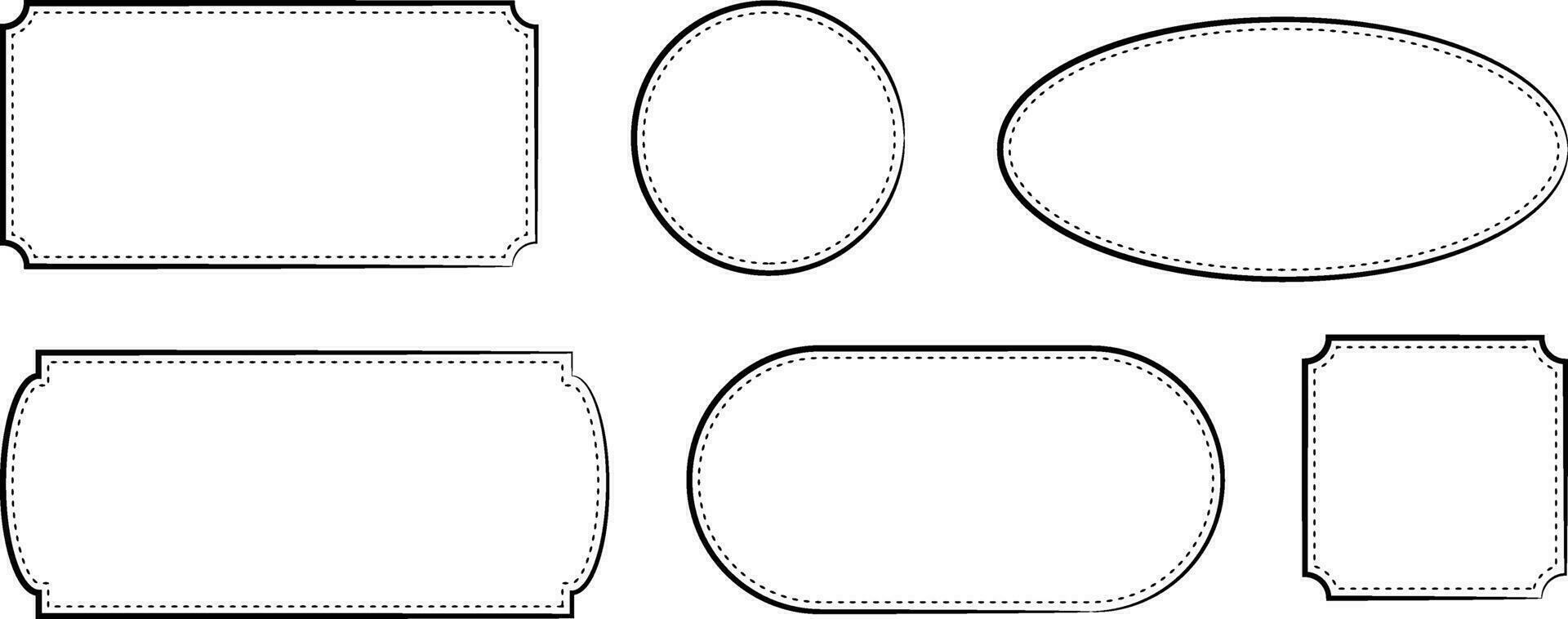invertiert Ecke, Kreis, Ellipse, Oval retro Gliederung Design Elemente Rahmen vektor