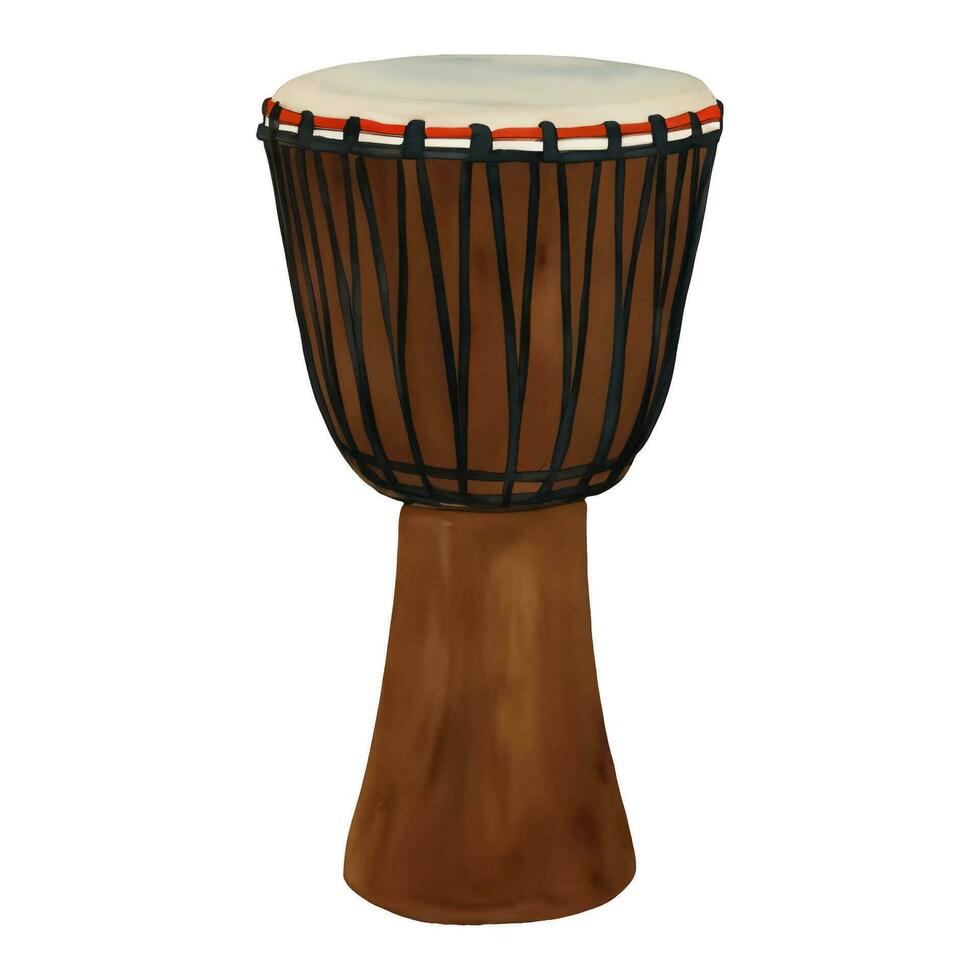 bongo trumma turkiska percussion isolerat hand dragen målning illustration vektor