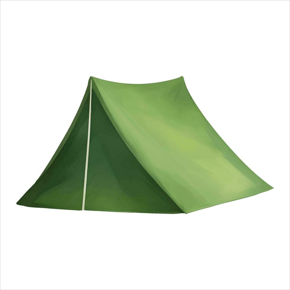 Camping Zelt isoliert detailliert Hand gezeichnet Gemälde Illustration vektor